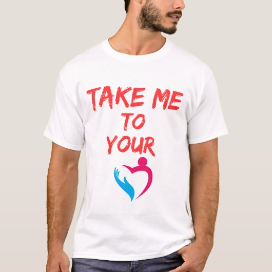 ハート抱擁T型 Tシャツ (正面)