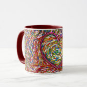 ハート抽象芸術ふりかけラブマグ マグカップ (正面左)