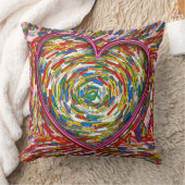 ハート抽象芸術スワール振りかけるアートラブ クッション (ブランケット)