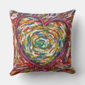 ハート抽象芸術スワール振りかけるアートラブ クッション (裏面)