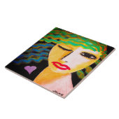 ハート抽象芸術ポートレート タイル (側面)