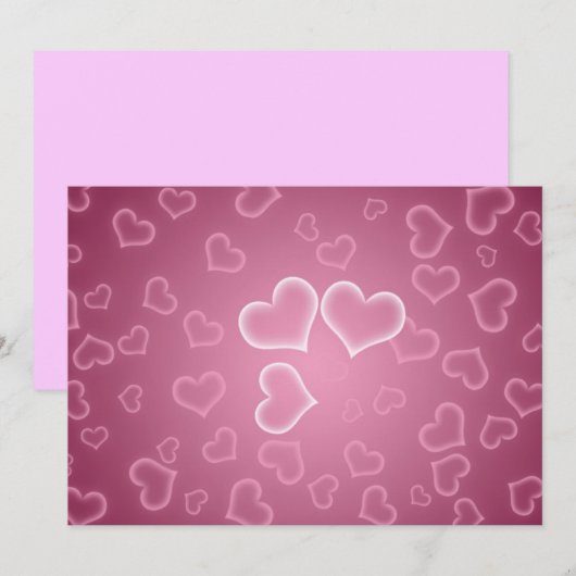 ハート招待状 招待状 (正面/裏面)