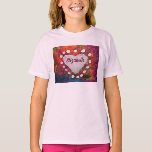 ハート指絵を描 Tシャツ (正面)