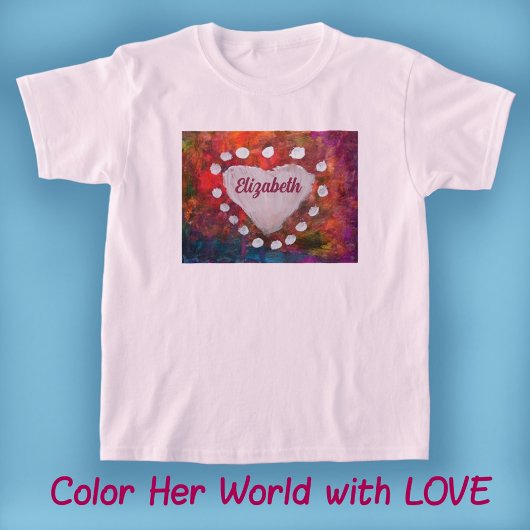 ハート指絵を描 Tシャツ