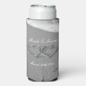 ハート描のビーチとカスタムウェディング スリム缶クーラー (Seltzer裏面)