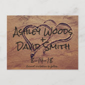 ハート描を砂で日付はがきを保存する 案内ポストカード (正面)