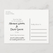 ハート描ビーチサンド日付はがきを保存 案内ポストカード (裏面)