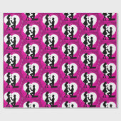 ハート提案シルエットピンク ラッピングペーパー (フラット)