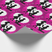 ハート提案シルエットピンク ラッピングペーパー (角)