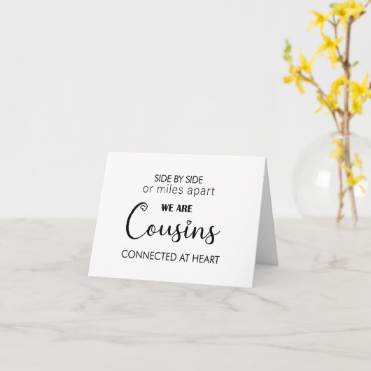 ハート提案書の折り畳みカードで並んで従兄弟 カード (黄色い花)