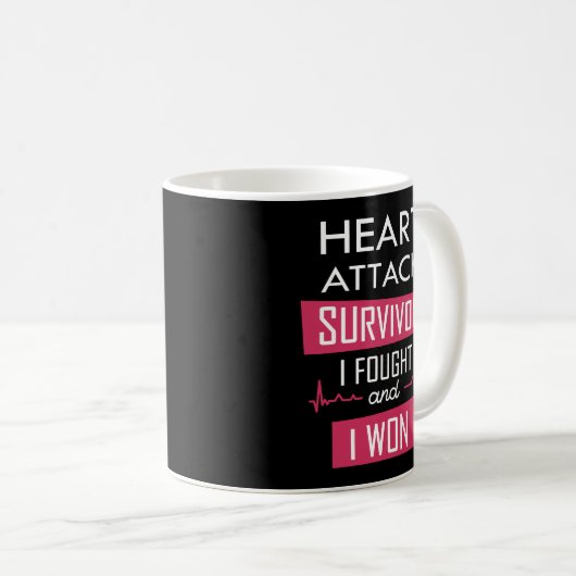 ハート攻撃の生存者、私は戦い、私はインビタティを勝った コーヒーマグカップ (正面右)