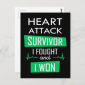 ハート攻撃の生存者、私は戦って私は勝った ポストカード (正面/裏面)