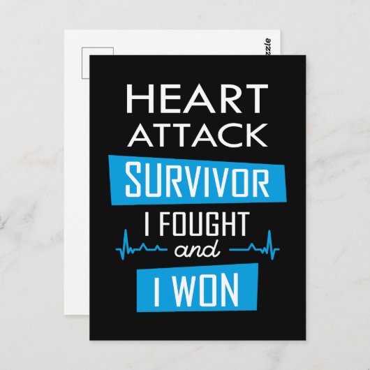 ハート攻撃の生存者、私は戦って私は勝った ポストカード (正面/裏面)