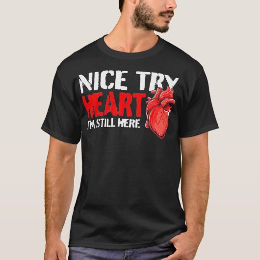 ハート攻撃生存者 – 開おもしろい始ハート手術B Tシャツ (正面)