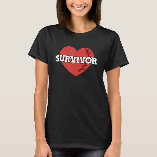ハート攻撃生存者 Tシャツ (正面)