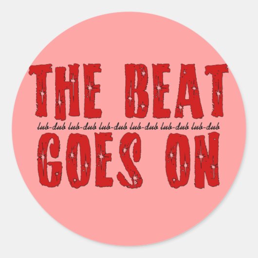 ハート攻撃Tシャツ |バイパス患者への贈り物 ラウンドシール (正面)