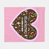 ハート教えの形はハート フリースブランケット (正面(横))