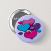 ハート数々の色のボタン 缶バッジ (正面&裏面)