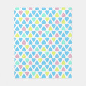 ハート数々の色 フリースブランケット (正面)