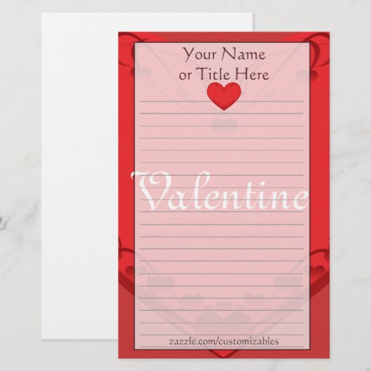 ハート文具 便箋 (正面/裏面)