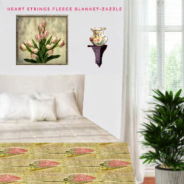 ハート文字列 フリースブランケット