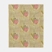 ハート文字列 フリースブランケット (正面)