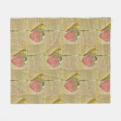 ハート文字列 フリースブランケット (正面(横))