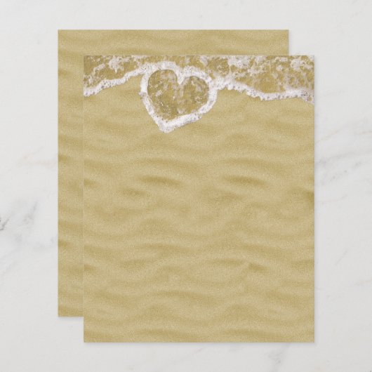 ハート文房具の上のビーチ状の気泡 (正面/裏面)