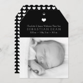 ハート新生児パーソナライズされた写真テンプレート 案内状 (正面/裏面)