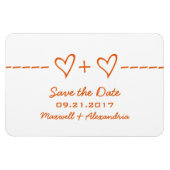 ハート方程式日付マグネットを保存(オレンジ) マグネット (横)