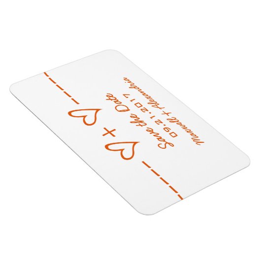 ハート方程式日付マグネットを保存(オレンジ) マグネット (右側)