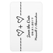 ハート方程式日付マグネット、黒檀を保存 マグネット (縦)