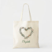 ハート旋回フローラの形状パーソナライズされた トートバッグ (正面)