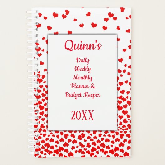 ハート日予算の減少 プランナー手帳 (正面)