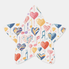 ハート星印 星シール