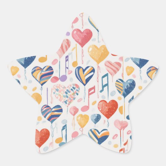 ハート星印 星シール (正面)