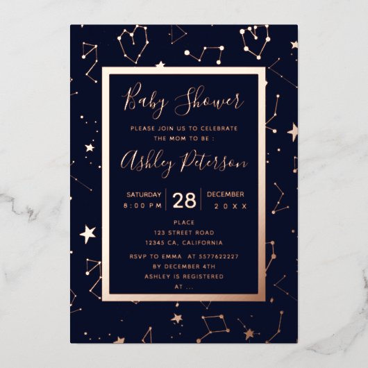 ハート星団 箔招待状 (正面)