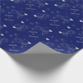 ハート星渦巻パーソナライズされた結婚き ラッピングペーパー (角)