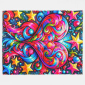 ハート星 フリースブランケット (正面(横))