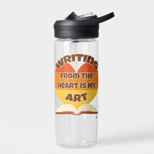 ハート書からMy Art Epic作家ロゴ ウォーターボトル (左面)