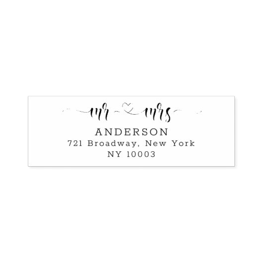 ハート書スクリプト差出人住所 セルフインキングスタンプ (デザイン)