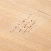 ハート書ミニマリスト茶色の赤ちゃんシャワー アクリル招待状 (レイダウン)