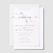 ハート書モダンミニマル結婚リスト ベラム紙招待状 (オフセット)