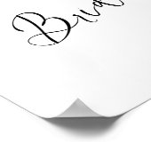 ハート書道ブライダルシャワー標識 ポスター (角)