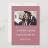 ハート書道台本の卒業 サンキューカード (裏面)