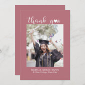 ハート書道台本の卒業 サンキューカード (正面/裏面)