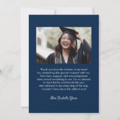 ハート書道台本の卒業 サンキューカード (裏面)