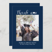 ハート書道台本の卒業 サンキューカード (正面/裏面)