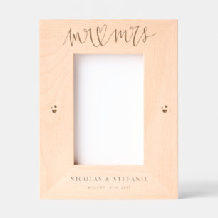 ハート書道夫妻結婚の写真 レーザー彫刻フレーム