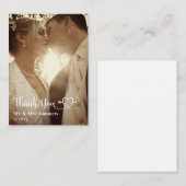 ハート書道結婚写真Thank You Budget ノートカード (正面/裏面)